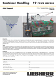 Job Report LHM 600 Container Handling Cover