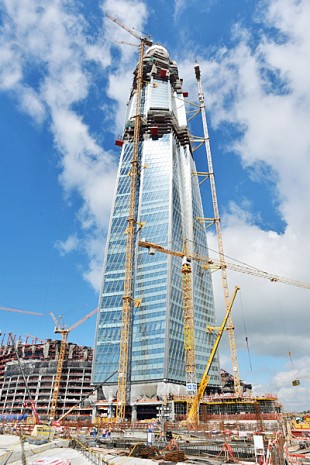 liebherr tower cranes build the highest building in europe