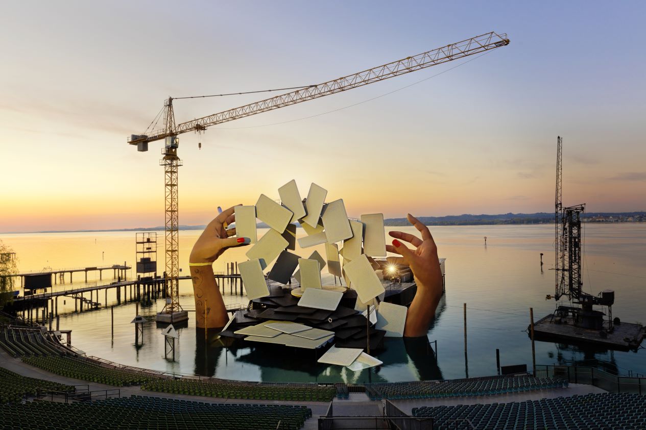 Tower cranes build stage set for Bregenz Festival