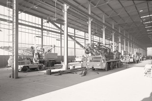 Produktionshalle für Mobilkrane am Standort Ehingen in den 1970er Jahren