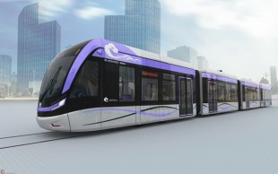 Le tramway à plancher surbaissé exploité à Huainan (Chine) est équipé du système de compensation d’articulation de Liebherr-Transportation Systems