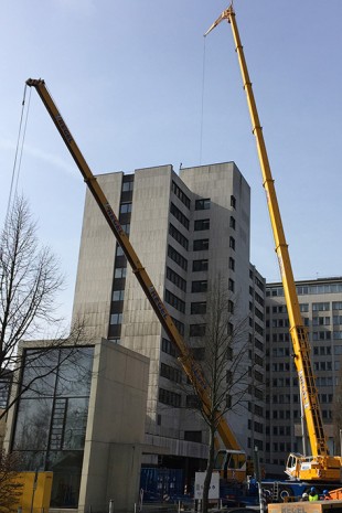 Regel uses the new Liebherr LTM 1300-6.2 mobile crane for its first job with a 21-metre lattice jib.