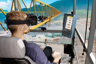 Under realistic conditions crane drivers can receive training on the operation of Liebherr tower cranes in a virtual environment.