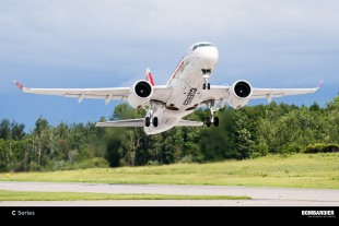 Liebherr supplies the air management system and the landing gear system for the CS100 (here in Swiss livery)