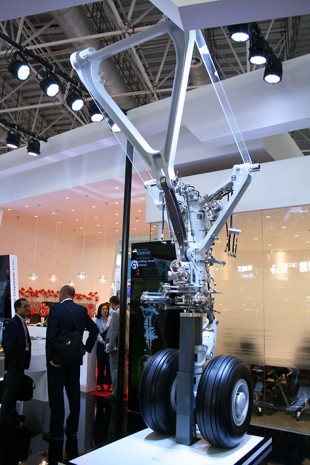 Liebherr-Aerospace presented an A350 XWB nose landing gear at the Airshow China 2016