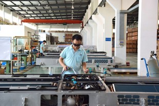 HVAC production area at Zhejiang Liebherr Zhongche Transportation Systems Co., Ltd. in China