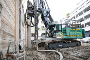 LRB 18 drilling with double rotary head on a jobsite in Luzern, Switzerland.