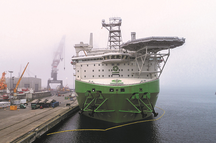 deme s orion arrives at liebherr factory in rostock liebherr