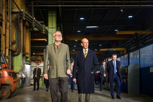 (l-r) Ralph Saelzer, managing director of Liebherr Sunderland Works and His Royal Highness, The Duke of Kent.