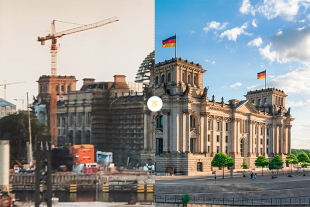 Two of the tower cranes were directly involved in the reconstruction of the German Reichstag.