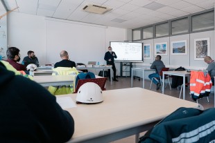 Training course for Liebherr mobile crane operators at the Liebherr Italia headquarters.