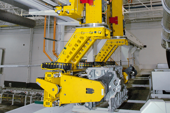 Production line for truck engine blocks
